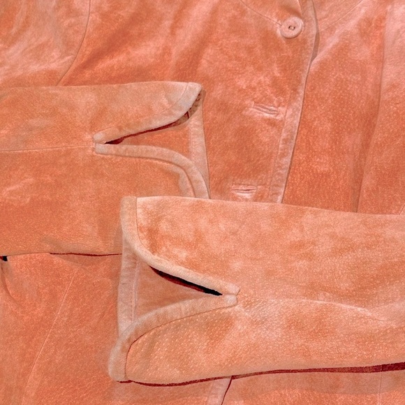 🧥🍊 STUDIO by LIZ CLAIBORNE Vintage Suede Blazer | Y2K Mango Minimalist Sz 12 - Picture 8 of 9